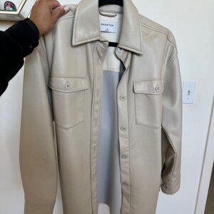 Aritzia Faux Leather Shirt Jacket with Belt